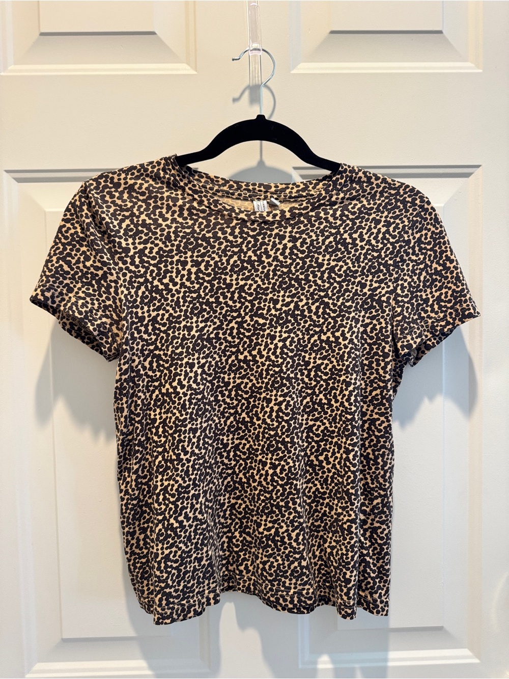 & Other Stories Leopard Print Short Sleeve Tee in Brown and Black